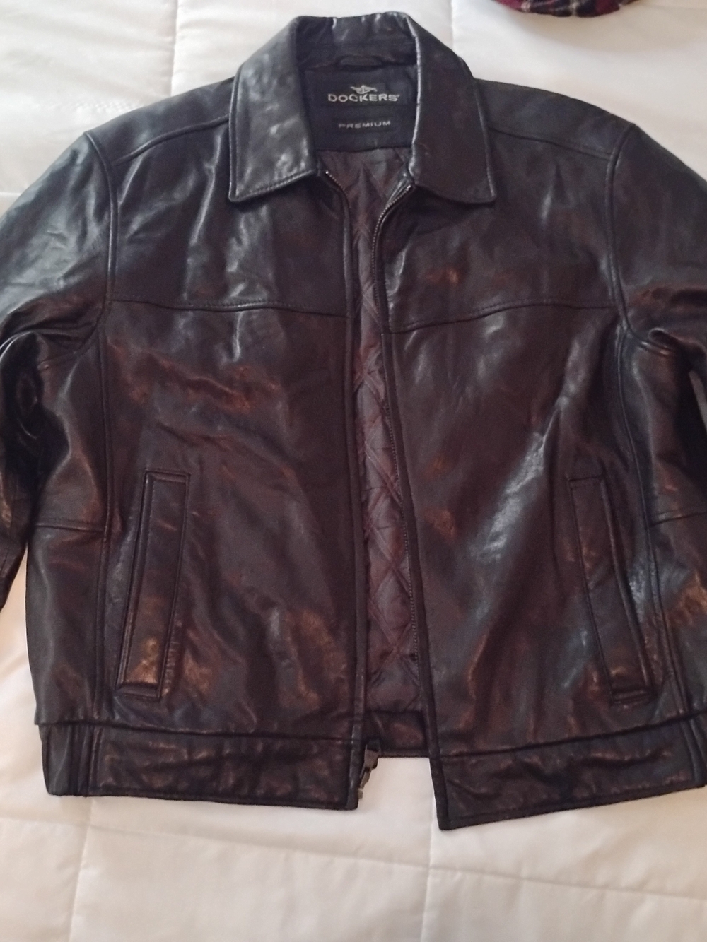 Dockers Men's Black Leather Jacket